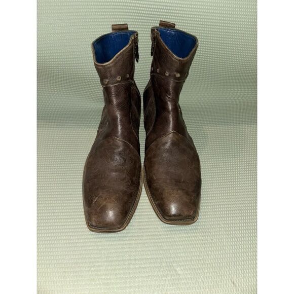 Mark Nason Cross Boots Side Zip Brown Leather Men’s Size 10 87627 - Picture 2 of 9